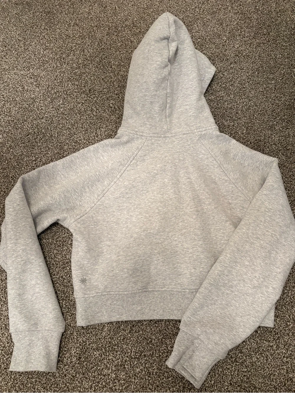 Athleta Light Gray Half-Zip Hooded Sweatshirt
